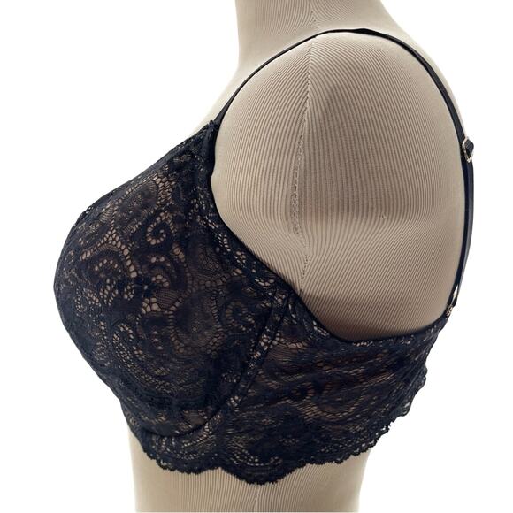 ThirdLove Lace Balconette Bra In Black/Nude Women's Size 38F - Picture 8 of 11